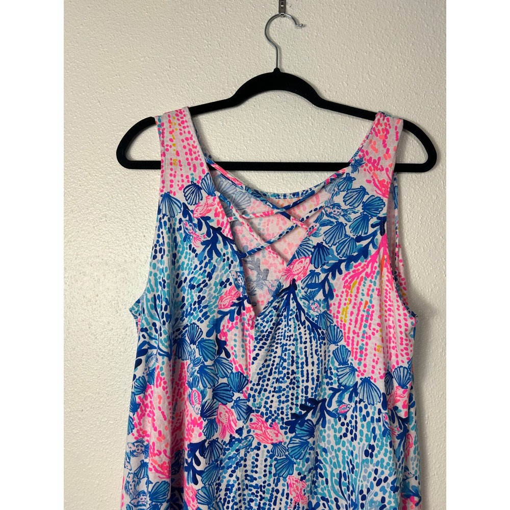 Lilly Pulitzer Kristen Swing Dress Sway with Me Blue XL Coastal Preppy - Picture 5 of 7